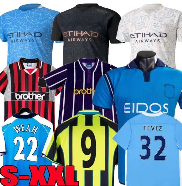 

retro man city soccer jerseys 72 98 99 00 11 12 1998 01 02 03 2011 2012 haaland eidos 20 21 22gallagher weah tevez kun aguero dzeko, Black;yellow