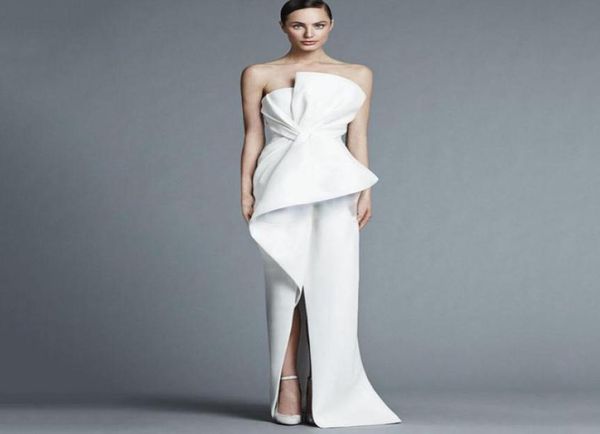 

2021 modern evening dresses strapless sleeveless split long floor length formal prom party dresses custom made5330987, Black;red