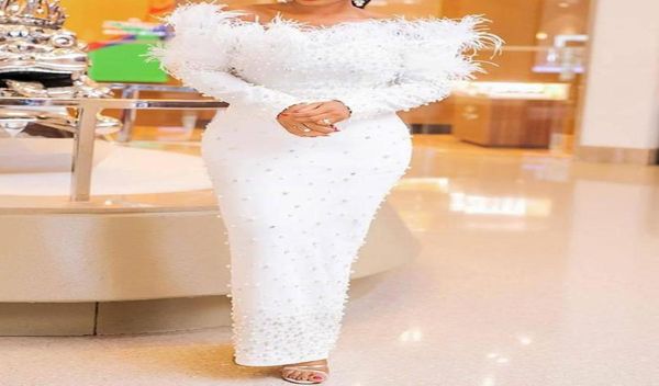 

aso ebi arabic silver sequins off the shoulder mermaid prom dresses 2021 long sleeves luxury sequin evening gowns formal cocktail 8393400, Black