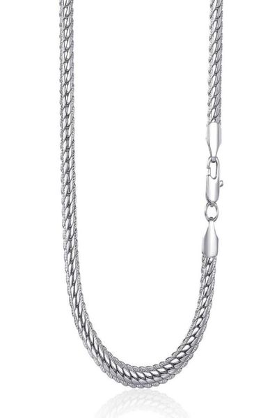 

6mm womens mens necklace chain hammered close rombo link curb cuban white gold filled gf fashion jewelry accessories dgn337 chains8537702, Silver