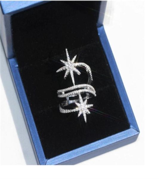 

statement star diamond cz ring white gold filled engagement wedding band rings for women bridal party jewelry5109524, Slivery;golden