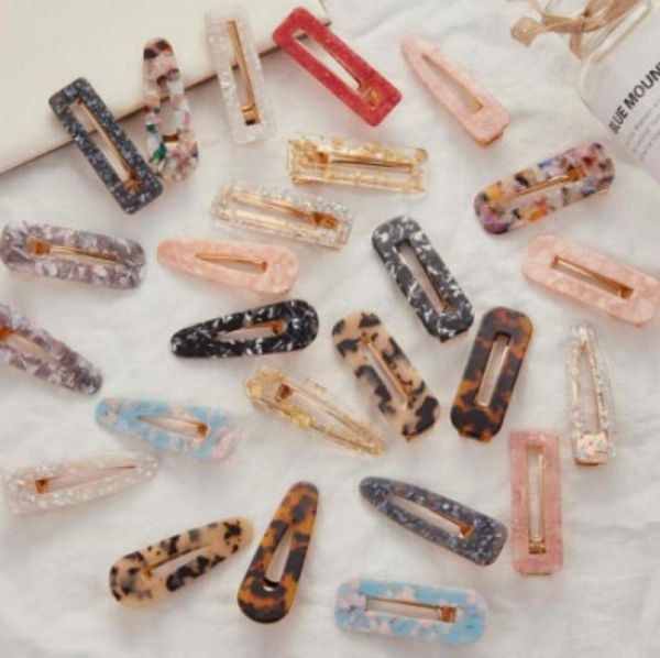 

girls 2pcs vintage hollow hair clip women leopard marble textured geometric water drop duckbill barrette hairpin hair accessories 7076137, Slivery;white