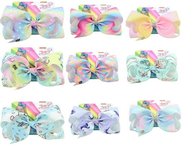 

drop 8 inchquotjojo girls siwa unicorn collection coral colorful hairpin large hair bows hair accessories for girls 6 p3880171, Slivery;white