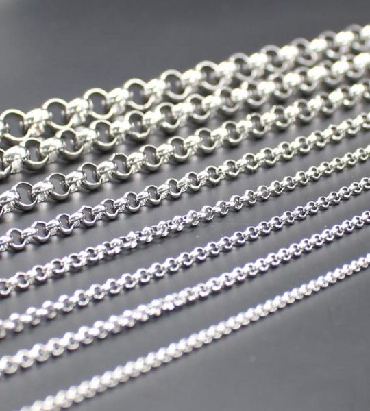 

12meter lot whole stainless steel round rolo chain link diy jewelry marking findings chains 25mm 3mm 4mm 6mm3462369, Silver