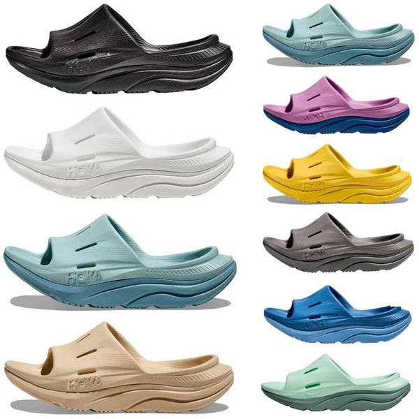 

hoka one one ora recovery slide 3 designer slippers sandals slides men women yellow white black green blue light bone grey navy mens summer
