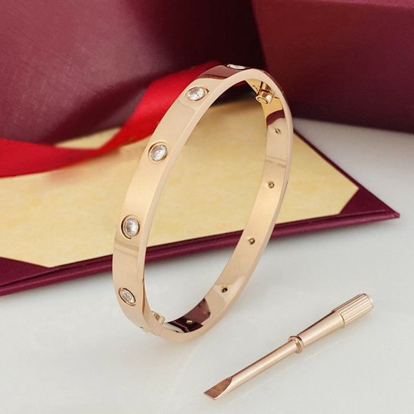 

mens bracelet rose gold love braclet designer for women silver jewelry charms cuff with screwdriver stainless steel 18k gold plated designer, Black