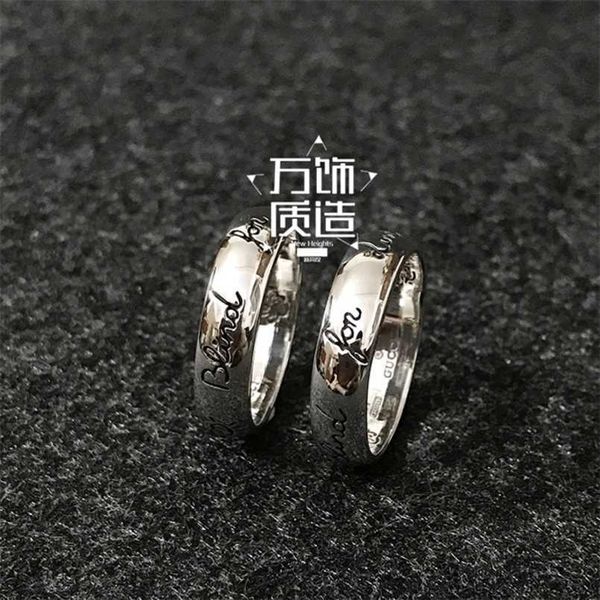 

80% off designer jewelry bracelet necklace fearless couple sterling ring 6mm trend flower bird blind for love men women pair ring, Silver