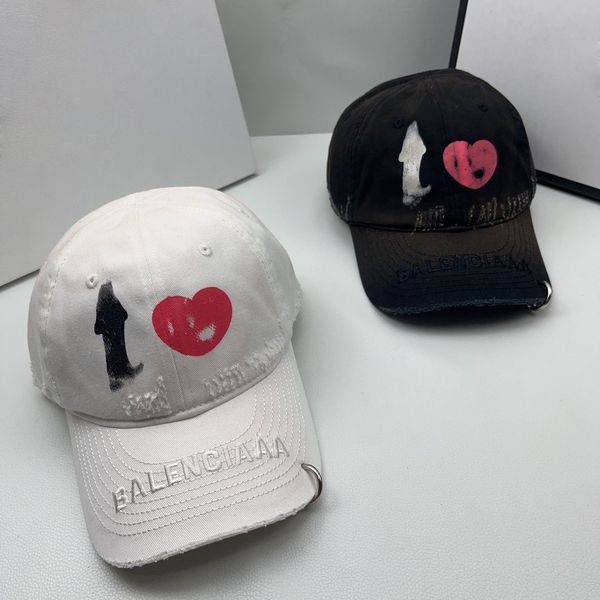 

summer outdoor sports designer ball cap couple style fashion heart graffiti letter embroidery holiday travel sunshade casquette, Blue;gray