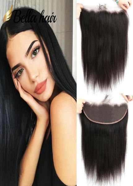 

lace frontal closure virgin human hair 13x4 bleached knots straight peruvian brazilian indian malaysian natural color with baby be9883627, Black;brown