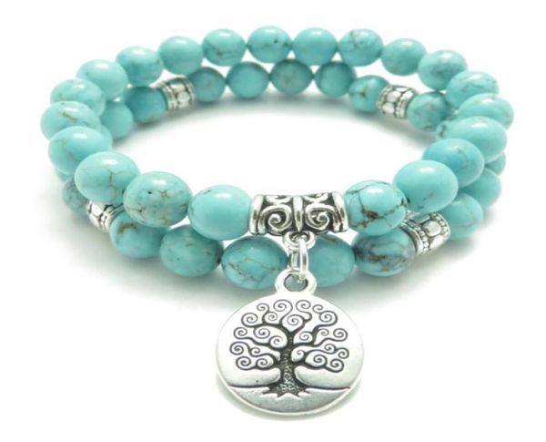 

sn0643 tree of life jewelry yoga mala bracelet turquoise healing protection elastic beaded stacking bracelet spiritual jewelry6892986, Black
