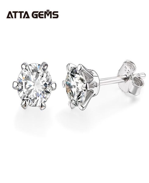 

new arrival 05 carat gemstone stud earrings for women solid 925 sterling silver d color solitaire fine jewelry 2009233232808, Golden;silver