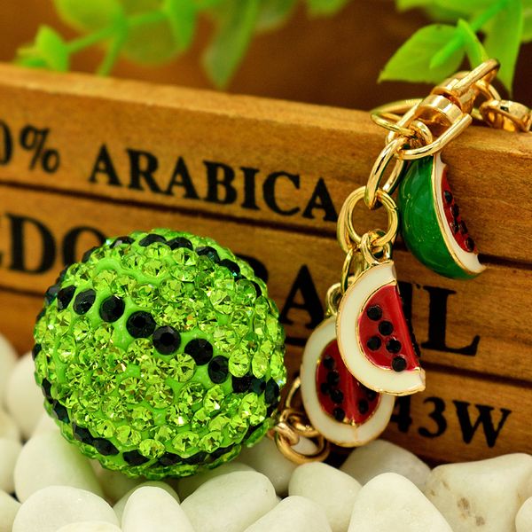 

keychains crystal rhinestone keychain for women handbag lovely watermelon key chains car ring holder chaveiro charm fashion jewelry, Slivery;golden