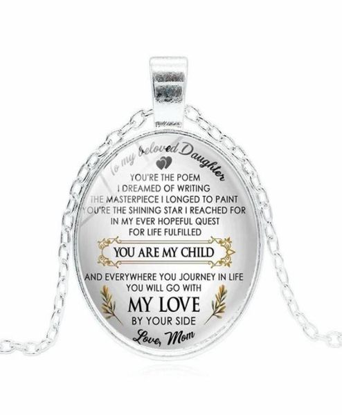

my love child necklace letter mother father glass cabochon necklaces fashion jewelry will and sandy drop ship2379110, Silver