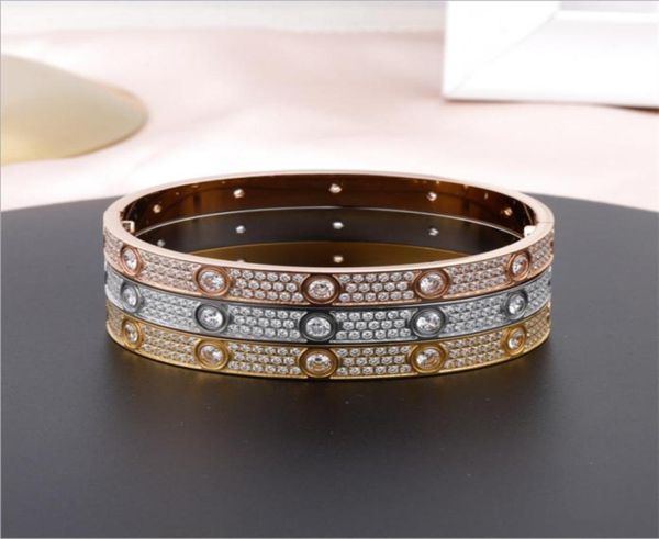 

fashion classic bracelet diamond bangle for women men luxury bangle jewelry engagement wedding party silver rose gold3102160, Golden;silver