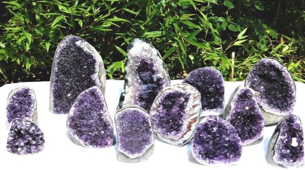 

natural amethyst geode quartz cluster crystal specimen healing7432665, Black