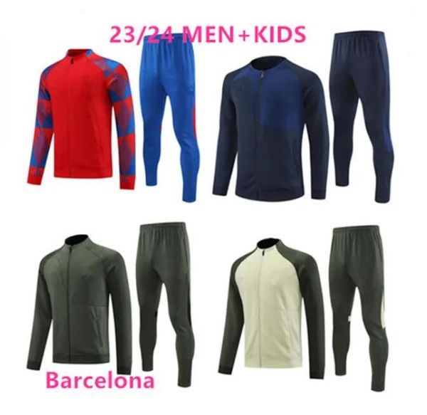 

ansu fati camisetas de football tracksuit 22/23/24 barcelona lewandowski f.de jong training suit jacket chandal futbol survey survetement sp, Black