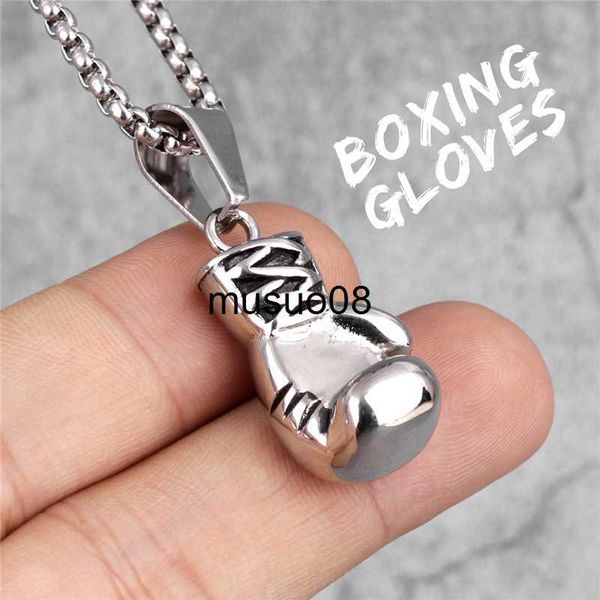 

pendant necklaces mens jewellery neck lace boxer boxing glove pendant sport fitness beads chain necklace for men punk jewelry accessories co, Silver