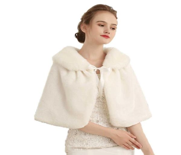 

faux rabbit fur shawl redwhite bridal fur shrug capelet with ribbon tie6313625, Blue;gray