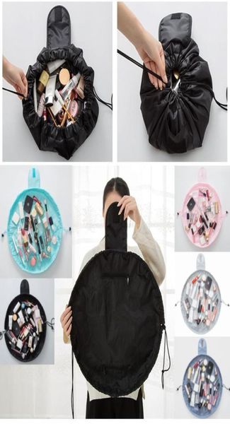 

9 colors whole lazy drawstring cosmetic bag large capacity travel portable lazy cosmetic bags cartoon make up pouch 20pcs k61355552711590