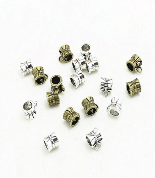 

new 1000lot antique silver bronze bail beads spacer beads for dangling charms fit european bracelet 10x8mm hole 45mm8170489, Black