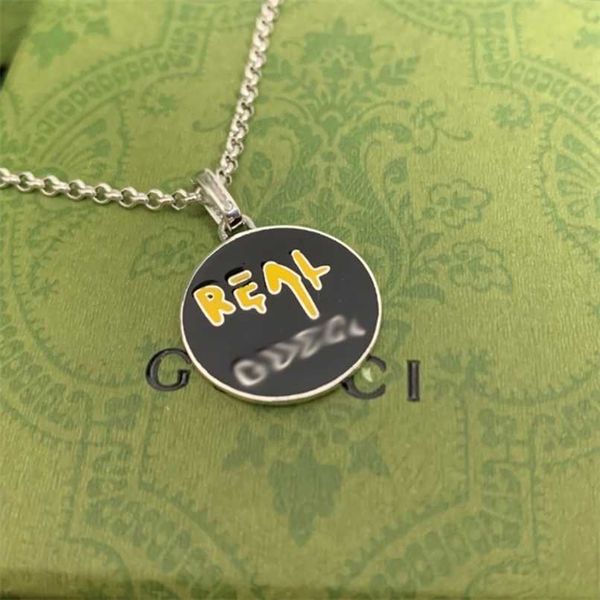 

70% off designer jewelry bracelet necklace ring chaopai 925 black glue dripping real light sweater versatile hangtag, Silver