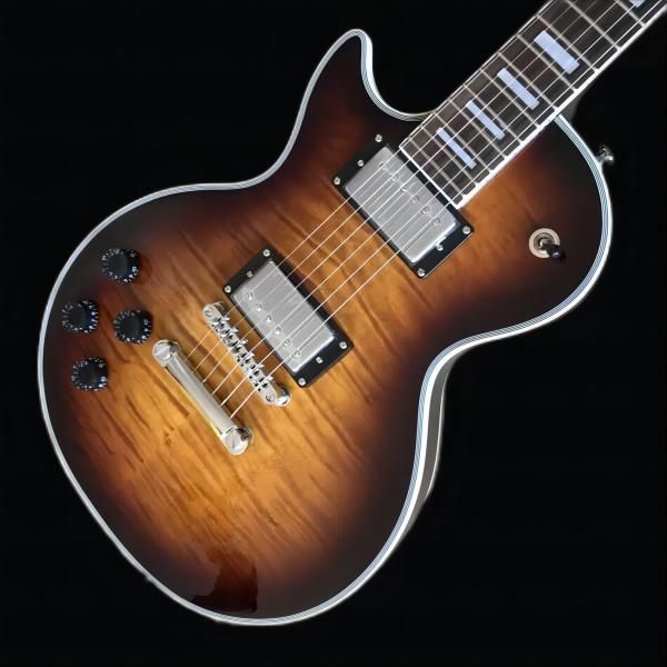 

new left -handed brown 6 string custom electric guitar quickly shipped