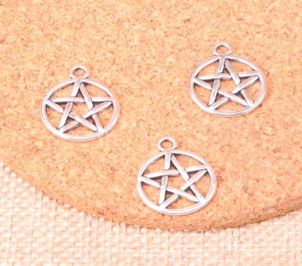 

98pcs charms star pentagram 16mm antique making pendant fitvintage tibetan silverdiy handmade jewelry5894392, Bronze;silver