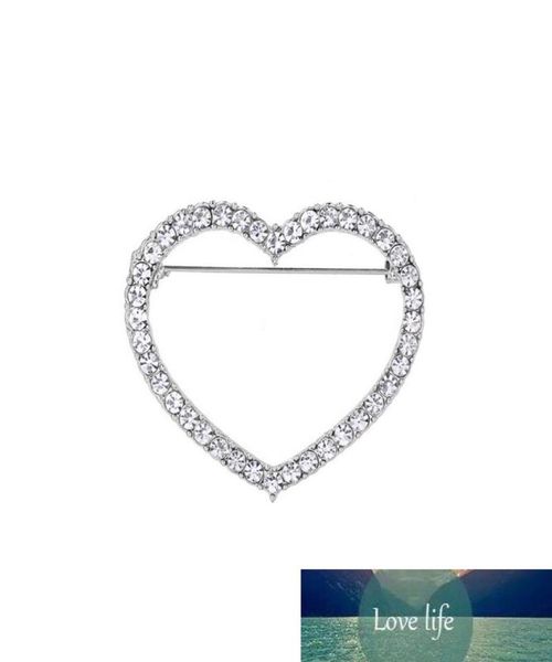 

new arrival rhinestones pave hollow heart shape brooch pins01557263, Gray