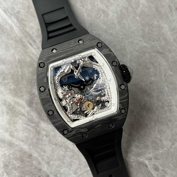 

rm57 superclone active tourbillon jackie chan luxury wristwatch wine barrel watch rm57-01 fully automatic mechanical men's watches 8 h6, Slivery;golden