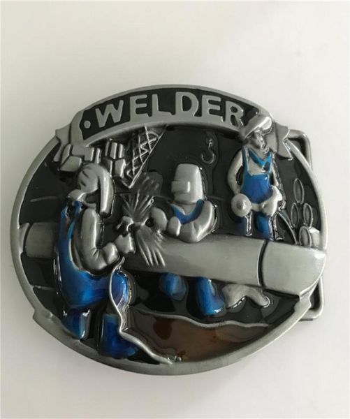 

1 pcs welders worker cowboys belt buckle woman man jeans jewelry accessories metal belt head5416123, Slivery;black