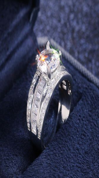 

punk women ring unique wall of ring thick wedding ring band with dazzling brilliant cubic zircon stone rings9091528, Silver