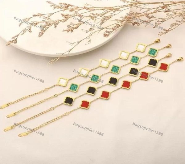 

4 color designer clover bracelet 2022 gold lucky love bracelet expend glory riches fashion design women wedding party bracelet gif1432319, Black