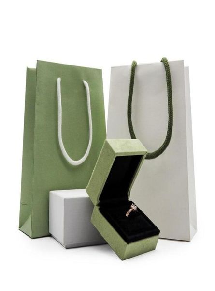 

jewelry pouches bags brand simple nice jewellery bracelet box set suede green color case fourleaf clover necklace packaging pape7019936, Pink;blue