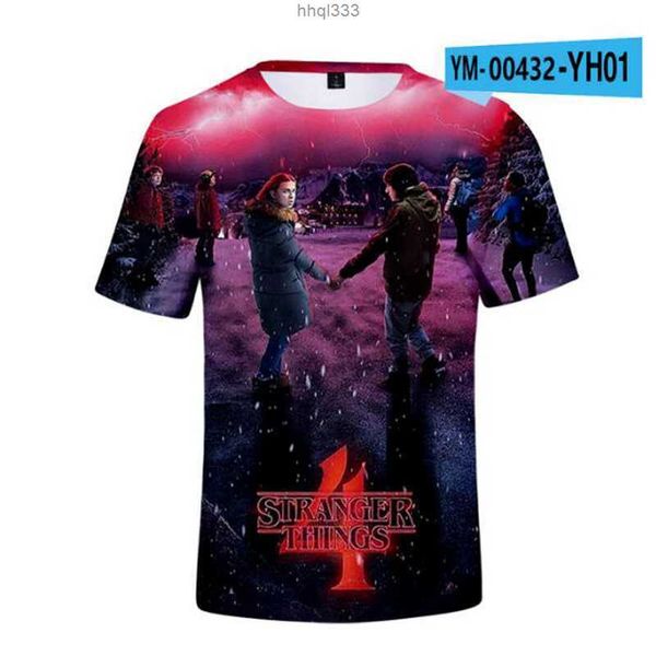 

wb4s edlg stranger things 4 hellfire club 3d print kids t-shirt boys/girls casual tees streetwear hip hop funny tshirt children clothes, Blue