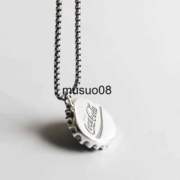 

pendant necklaces retro fashion pendant disco male female personality necklace coke bottle cap niche ins punk hip hop necklace wholesale j23, Silver