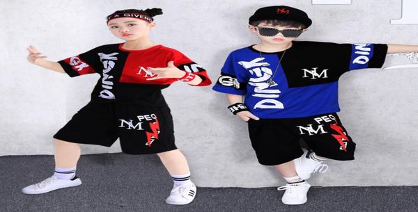 

children039s clothing sportswear suit kid summer boys and girls sports hiphop clothes short sleeve tshirt shorts 2 piece set8595985, White