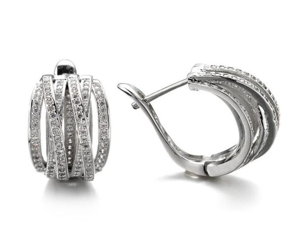

brand office lady jewelry circle dangle earrings diamond white gold filled wedding drop earrings for women6544267, Golden