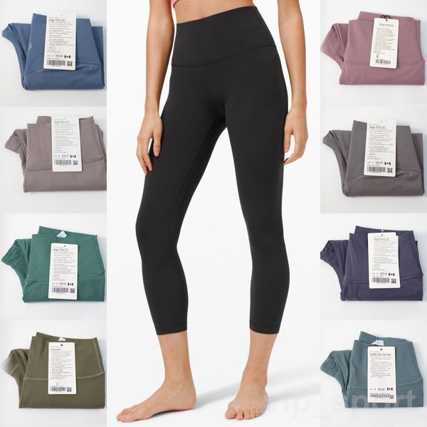 

lu align lu seamless women yoga cropped pant high rise capri pants stretch sportswear girl tight yogas trousers sports leggings fitness outf, White;red