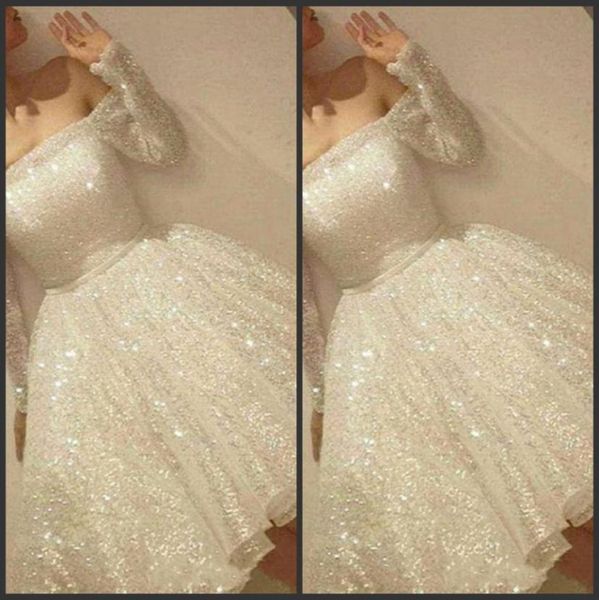

2019 new arrival white shine short homecoming dresses sequins off the shoulder long sleeve party dress thin ribbon aline cocktail7041848, Black