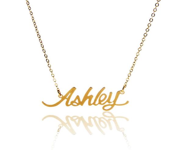 

custom name necklace for women initial font letters name necklace quot ashley quot stainless steel personalized pendant namepl8572209, Golden;silver