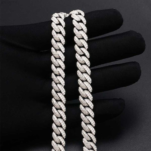 

wholesale 10mm moissanite paved prong cuban chain iced out deluxe hip hop jewelry 925 sterling silver vvs diamond necklaces