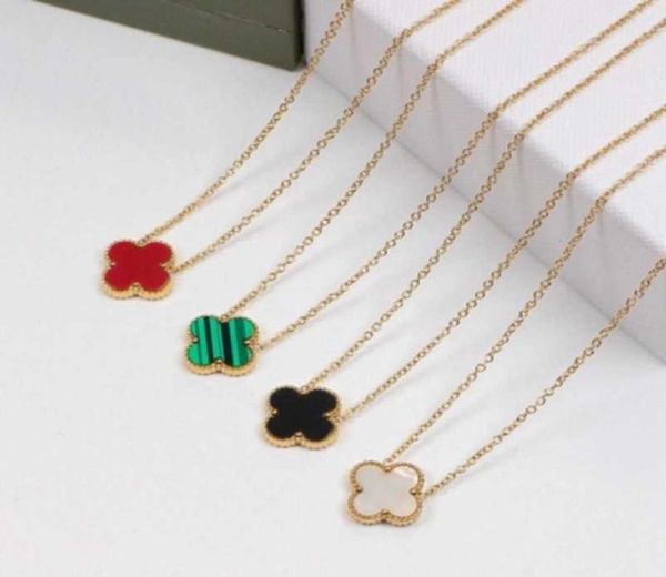 

womens luxury designer necklace fashion flowers fourleaf clover cleef pendant necklace 14k gold necklaces jewelry link17938680, Silver