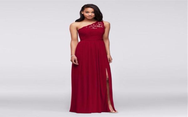 

long one shoulder lace bridesmaid dress f17063 chiffon and lace wedding party dress evening dress formal dresses vestidos de festa2375609, White;pink