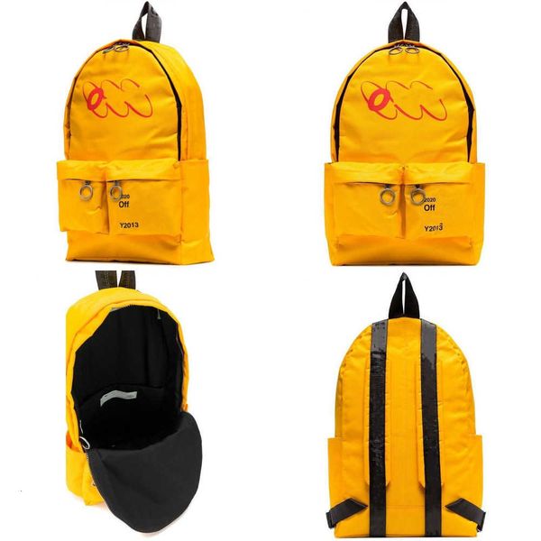 

new off bag backpack yellow letter printed men's and women's schoolbag