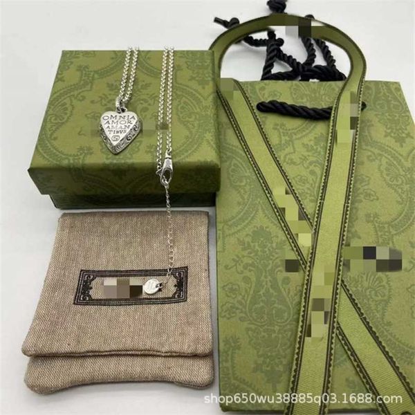 

60% off designer jewelry bracelet necklace ring 925 ancient heart carved vine pendant love english engraved couple, Silver