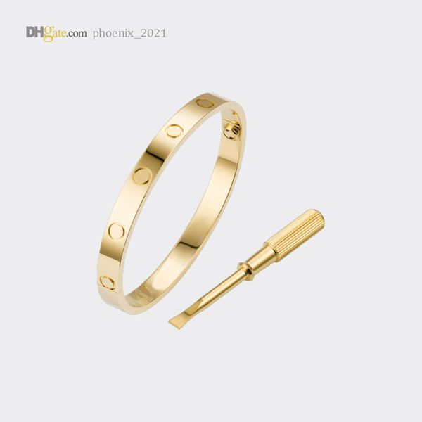 

66sbangle love screw bracelet designer bracelets luxury jewelry women bangle classic 5.0 titanium steel alloy gold-plated gold/silver/rose n, Black