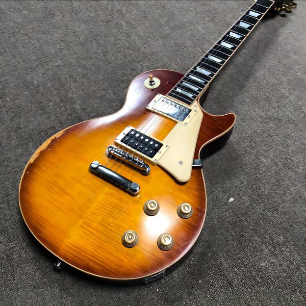 

mark knopfler 1958 amber brown flame maple electric guitar, little pin abr-1 bridge, tuilp tuners236369