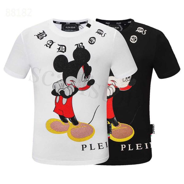 

plein bear t mens designer tshirts brand clothing pp skulls men round neck ss skull hip hop tshirt tees 161248, White;black