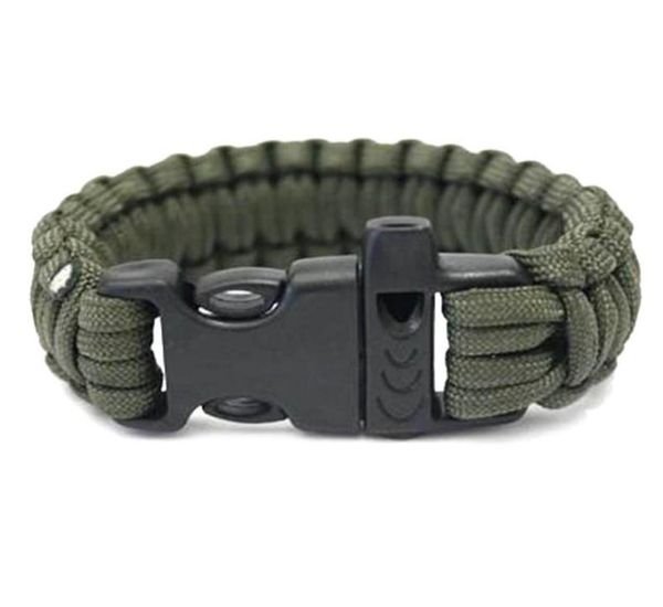 

new outdoor survival bracelet parachute cord emergency paracord camping bracelet with whistle buckledhl 3614783, Black