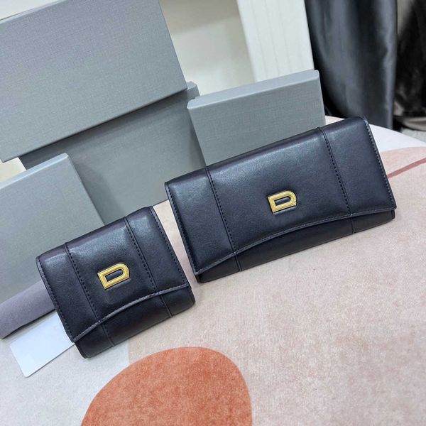 

high-end leather wallets for men classic letter long short women's wallet cowhide multi card large capacity snap cap 20% off change car, Red;black
